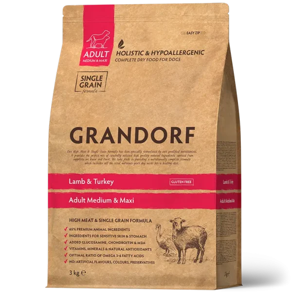 Grandorf Lamb &Turkey - Adult Maxi Breeds - 3 Kg