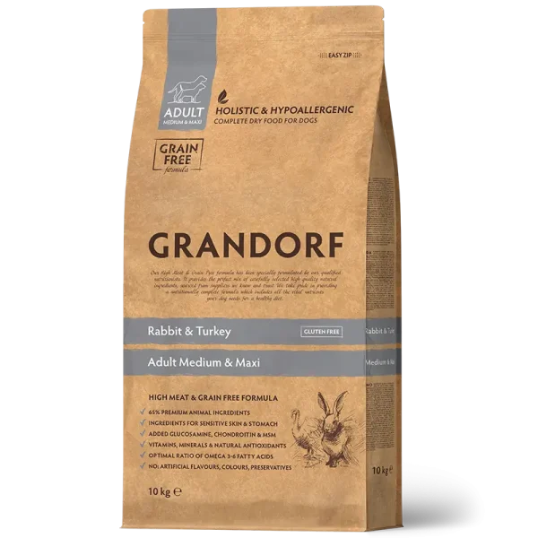 Grandorf Rabbit&Turkey-Adult Med.& Maxi Breed 10kg