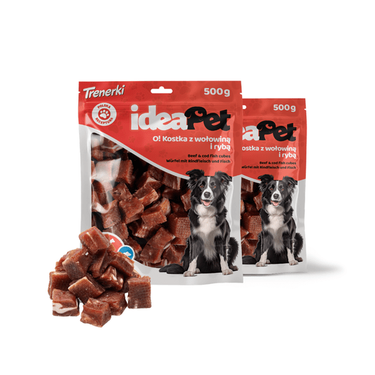 1+1 ideaPet Kostka z wołowiną i rybą 500g -zdjęcie numer 1