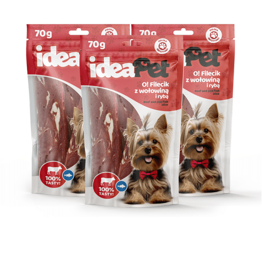 3+5 ideaPet O! Filecik z wołowiną i rybą 70g -zdjęcie numer 1