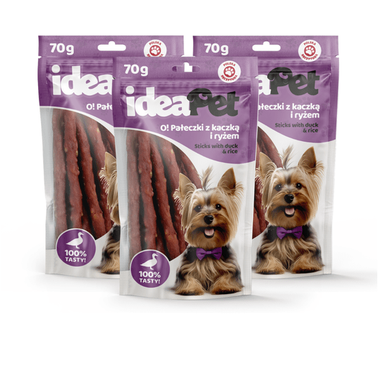 3+5 ideaPet O! Pałeczki z kaczką i ryżem70g -zdjęcie numer 1