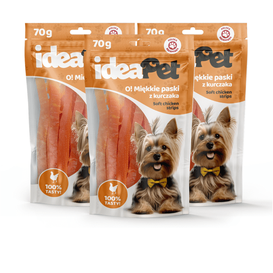 3+5 ideaPet O! Paski z kurczaka miękkie 70g -zdjęcie numer 1