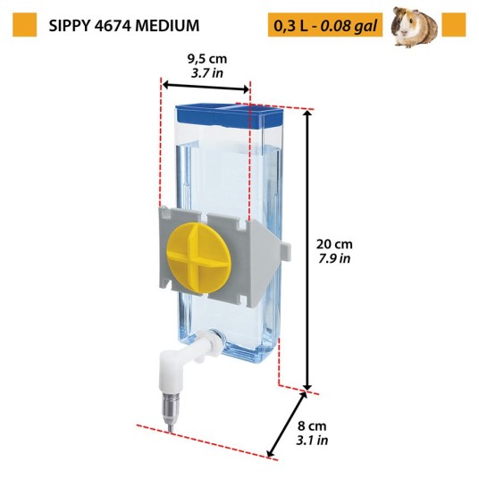 Ferplast Poidełko SIPPY 4674 MEDIUM 300ml -zdjęcie numer 3