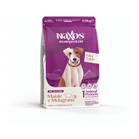 NAXOS ADULT MINI DOG Wieprzowina z granatem 0,5kg -zdjęcie numer 1