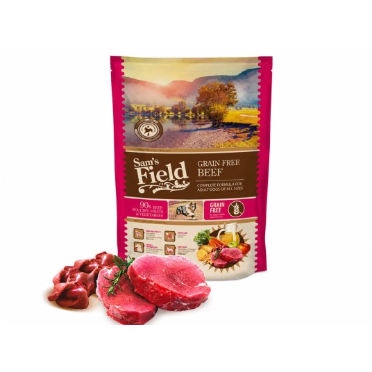 Sams Field Grain Free Beef (Angus), karma superpremium 800 g/12 -zdjęcie numer 1
