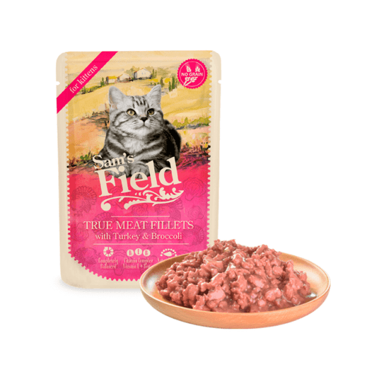 Sams Field True Meat Fillets with Turkey & Broccoli for Kittens 85 g/24 -zdjęcie numer 1