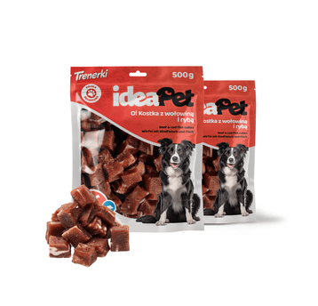 1+1 ideaPet Kostka z wołowiną i rybą 500g