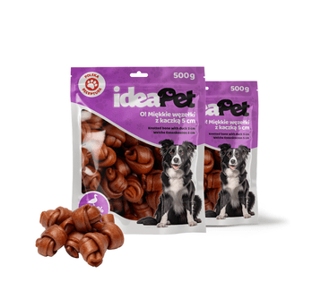 1+1 ideaPet - Miękkie węzełki z kaczką 5cm 500g