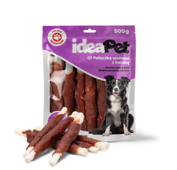 1+1 ideaPet Pałeczki wołowe z kaczką 30cm 500g