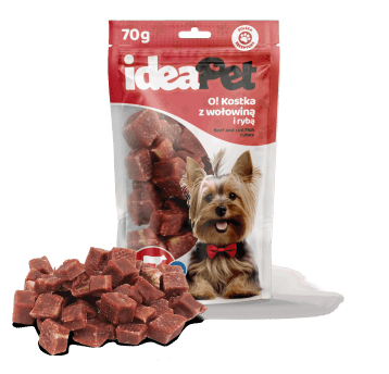2+3 ideaPet O! Kostka z wołowiną i rybą 70g