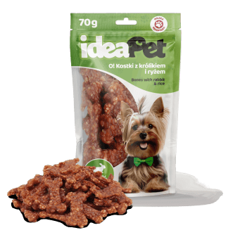 2+3 ideaPet O! Kostki z królikiem i ryżem 70g