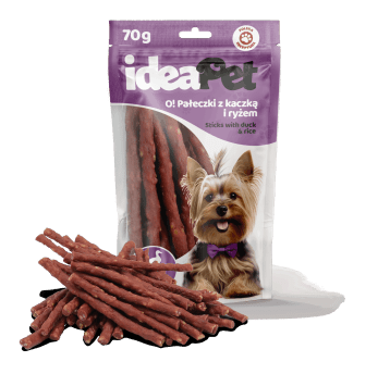 2+3 ideaPet O! Pałeczki z kaczką i ryżem70g