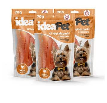 3+5 ideaPet O! Paski z kurczaka miękkie 70g