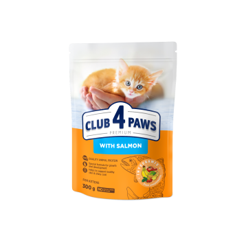 CLUB 4 PAWS Premium Kocięta karma sucha- łosoś 300g/15