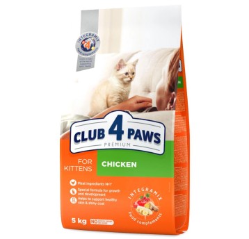 CLUB 4 PAWS Premium Kocięta karma sucha- z kurczakiem 5kg/1