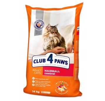 CLUB 4 PAWS Premium Kot karma sucha"Hairball control"- z kurczakiem 14kg/1