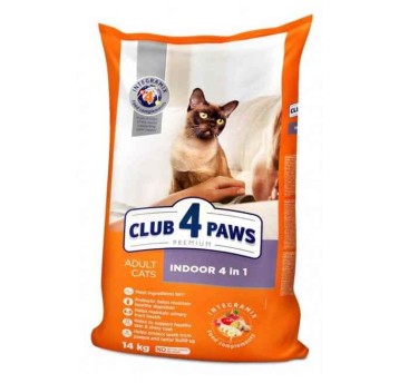 CLUB 4 PAWS Premium Kot karma sucha "Indoor 4 w 1"- z kurczakiem 14kg/1