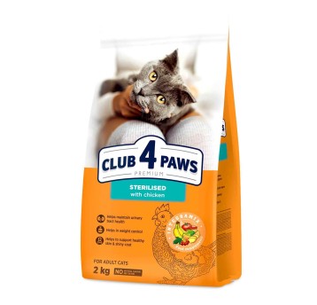 CLUB 4 PAWS Premium Kot karma sucha "Sterilised"- z kurczakiem 2kg/4