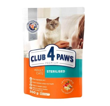 CLUB 4 PAWS Premium Kot karma sucha "Sterilised"- z kurczakiem 300g/15