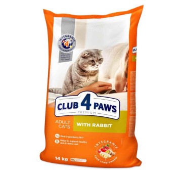CLUB 4 PAWS Premium Kot karma sucha- z królikiem 14kg/1