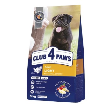 CLUB 4 PAWS Premium „Light” sucha karma dla psów małych ras – Indyk, 5 kg