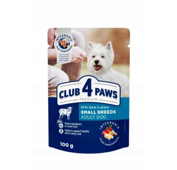 CLUB 4 PAWS Premium Pies karma dla małych ras mokra- jagnięcina w sosie 100g/24