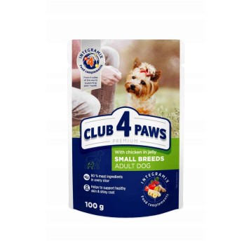 CLUB 4 PAWS Premium Pies karma dla małych ras mokra- kurczak w galaretce 100g/24