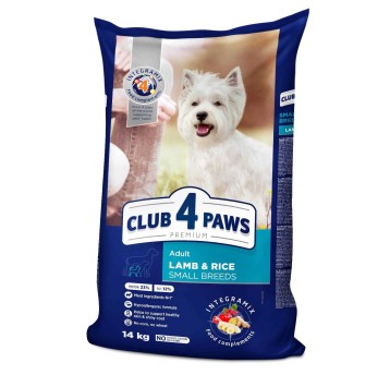 CLUB 4 PAWS Premium sucha karma dla psów małych ras – Jagnięcina i ryż , 14 kg