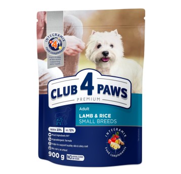 CLUB 4 PAWS Premium sucha karma dla psów małych ras – Jagnięcina i ryż, 900g