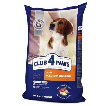 CLUB 4 PAWS Premium sucha karma dla psów średnich ras – Kurczak, 14kg