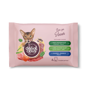 Delickcious KOT SET kaczka, kurczak, jagnięcina, łosoś 4x85g