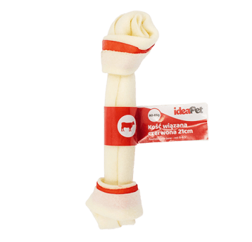 Gryzak dla psa - Kość wiązana czerwona 21 cm