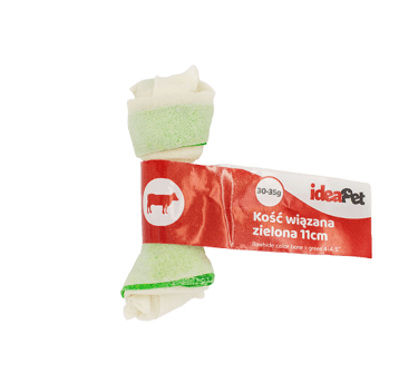 Gryzak dla psa - Kość wiązana zielona 11 cm