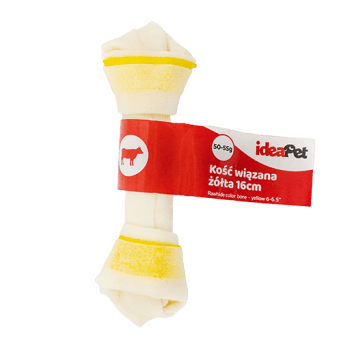 Gryzak dla psa - Kość wiązana żółta 16 cm