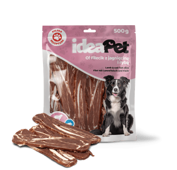 ideaPet Przysmak dla psa - Filecik z jagnięciną i rybą 500g
