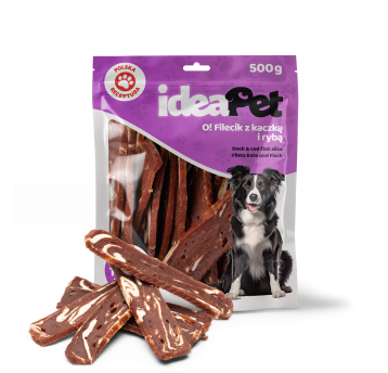 ideaPet Przysmak dla psa - Filecik z kaczką i rybą 500g