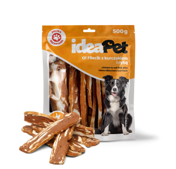 ideaPet Przysmak dla psa - Filecik z kurczakiem i rybą 500g