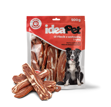 ideaPet Przysmak dla psa - Filecik z wołowiną i rybą 500g