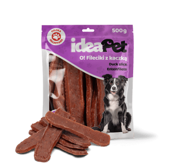 ideaPet Przysmak dla psa - Fileciki z kaczką 500g