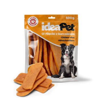 ideaPet Przysmak dla psa - Fileciki z kurczakiem 500g