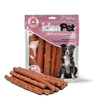 ideaPet Przysmak dla psa - Fingersy z jagnięciną i ryżem 500g