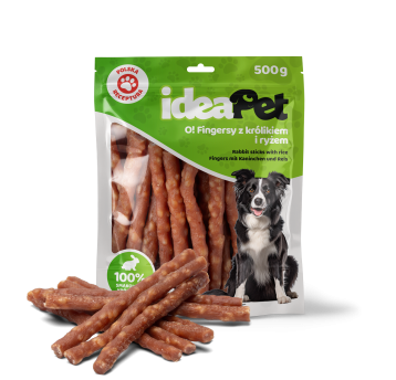 ideaPet Przysmak dla psa - Fingersy z królikiem i ryżem 500g