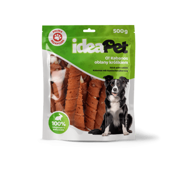 ideaPet Przysmak dla psa - Kabanos oblany królikiem 500g