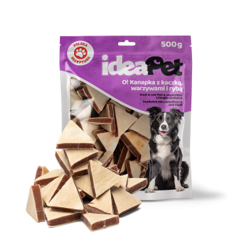 ideaPet Przysmak dla psa - Kanapka z kaczką, warzywami i rybą 500g