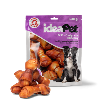 ideaPet Przysmak dla psa - Kość wiązana z kaczką 500g
