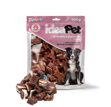 ideaPet Przysmak dla psa - Kostka z jagnięciną i rybą 500g