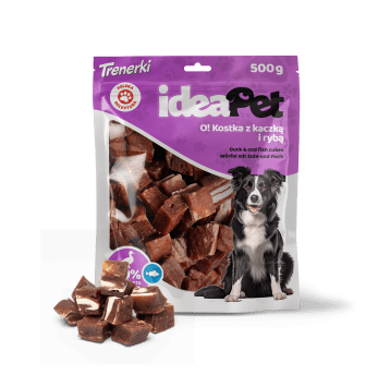 ideaPet Przysmak dla psa - Kostka z kaczką i rybą 500g