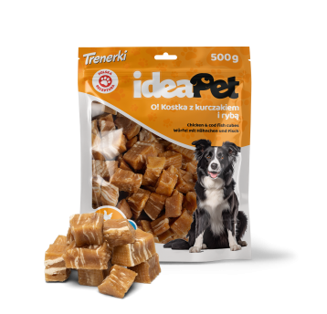 ideaPet Przysmak dla psa - Kostka z kurczakiem i rybą 500g