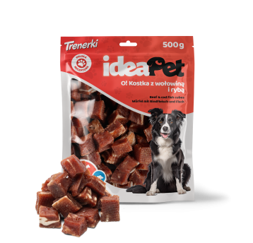 ideaPet Przysmak dla psa - Kostka z wołowiną i rybą 500g