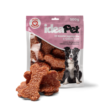 ideaPet Przysmak dla psa - Kostki jagnięcina z ryżem 9cm 500g